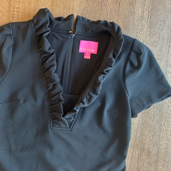 Lilly Pulitzer black classic Tisbury Short Sleeve Shift Dress - M - Picture 3 of 7